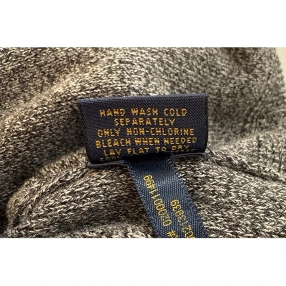 Polo Ralph Lauren Gray Cotton Crewneck Sweater Quiet Luxury Preppy Dark Academia
